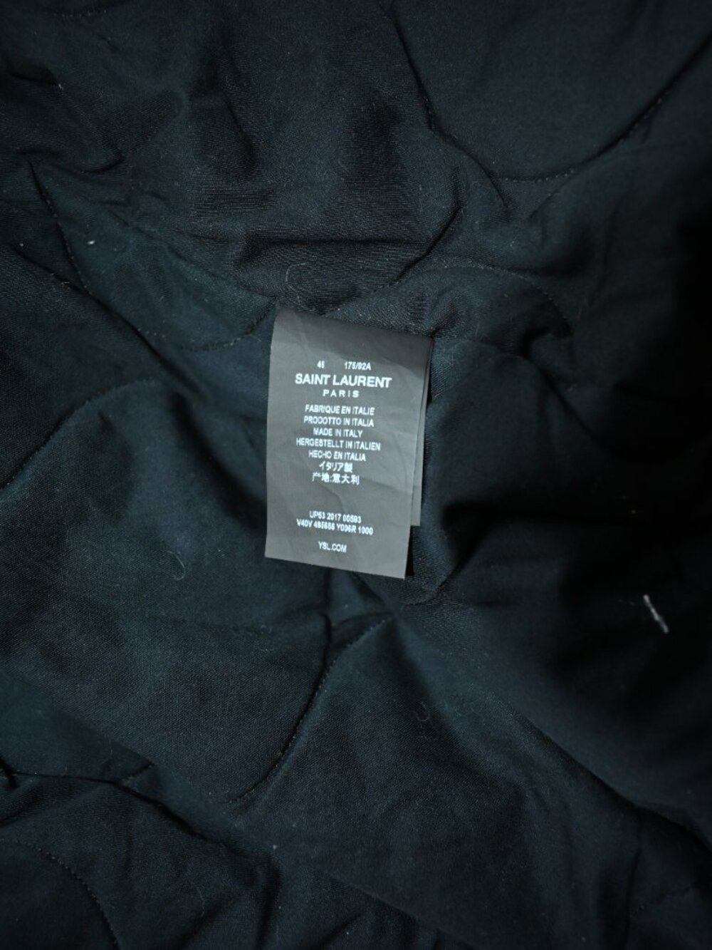 Black & Yellow Saint Laurent (YSL) Suede Teddy Varsity Jacket (IT 46 US) - Picture 4 of 4